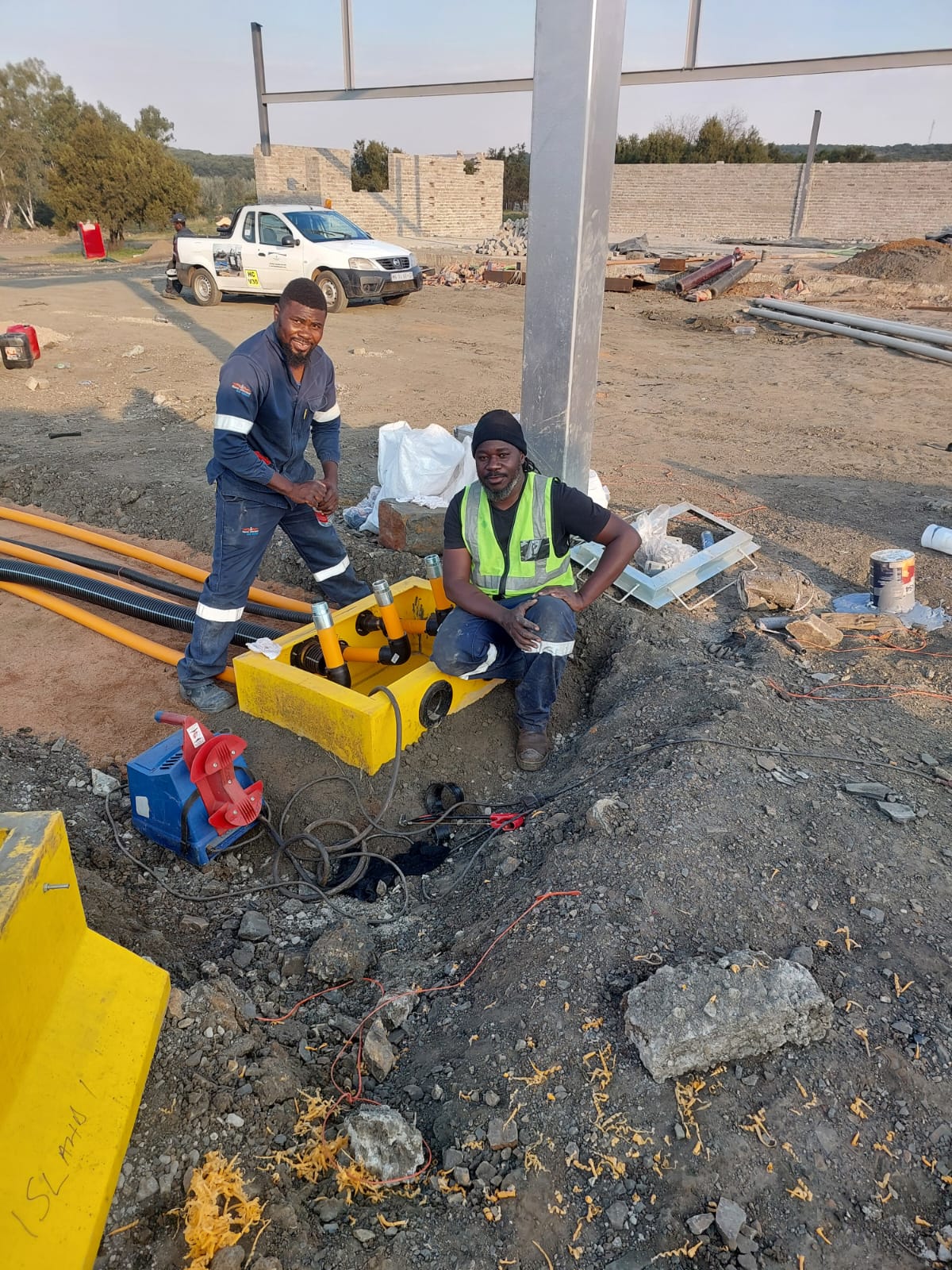 Infrafuels technicians commissioning a fuel site